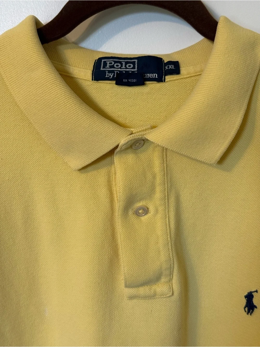 Polo Ralph Lauren Men’s XXL Yellow Pique Polo Shirt Classic Pony Logo